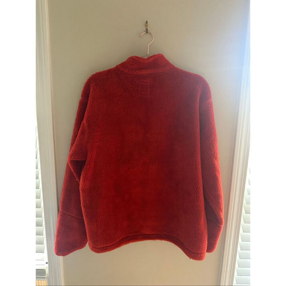 Vintage Napapijri Made in Italy Red Sherpa M Half Zip - Picture 5 of 5